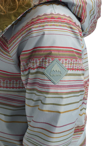Burton Women's Gore-Tex Kaylo Jacket, Aqua Gray Revel Stripe, Medium