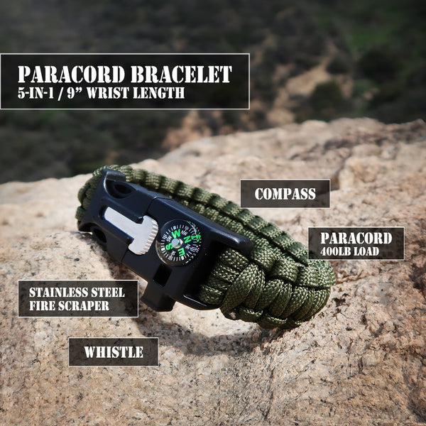 EVERLIT Survival Kit, 80-in-1 Outdoor Gears Tactical Tools Emergency Kit, First Aid Kit, Flashlight, Survival Bracelet, Emergency Blanket, Tactical Pen, for Camping, Hiking, Hunting (CAMO 40-in-1)