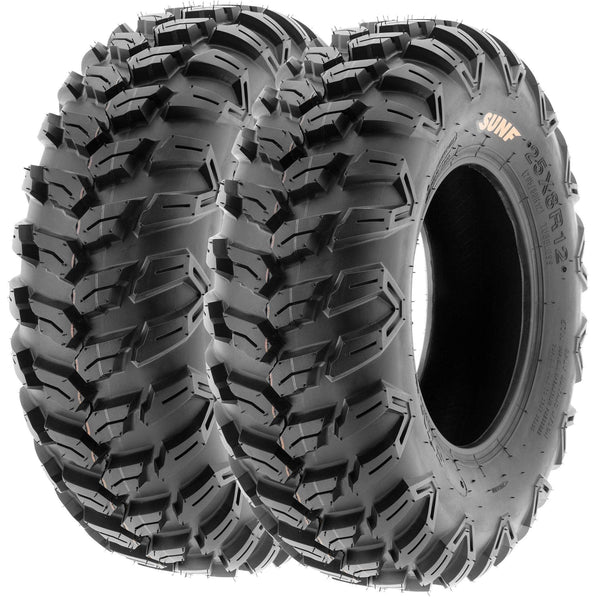 Set of 4 SunF A043 XC Racing ATV UTV Radial Sport Tires 26x9R12 Front & 26x11R12 Rear, 6PR, All-Terrain Off-Road & Track