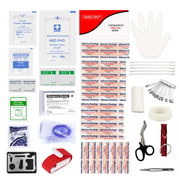 120 Pieces First Aid Kit, Tactical Trauma Kit Reflective Stripe, Great for Camping, Survival, Hiking, Rescue Camouflage