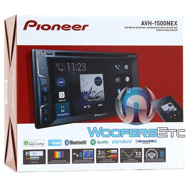 Pioneer Multimedia Double-Din In-Dash 6.2" WVGA Display DVD Receiver Apple CarPlay/Built-in Bluetooth/SiriusXM-Ready/AppRadio Mode/ Spotify & Pandora WITH FREE ALPHASONIK EARBUDS