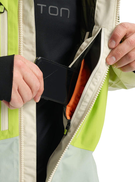 Burton Men's Ak Gore-tex Swash Jacket, Almond Milk/Tender Shoots/Aqua Gray, Small