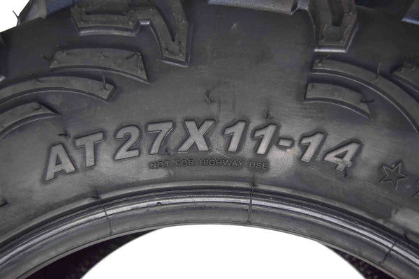 MASSFX 4 Set ATV Tires 27x9-14 Front 27X11-14 Rear Durable Dual Compound 6 Ply