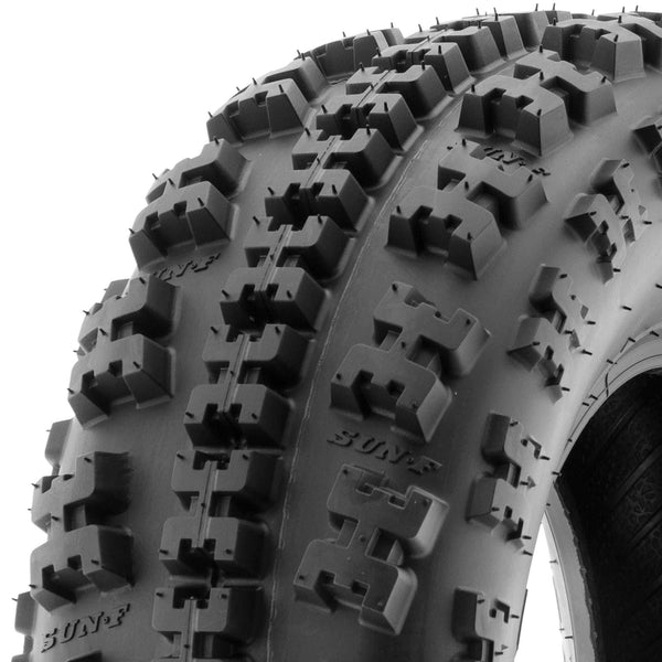 Set of 4 SunF A027 XC 22x7-10 Front & 20x11-9 Rear ATV UTV Knobby Sport Tires, 6 PR, Tubeless