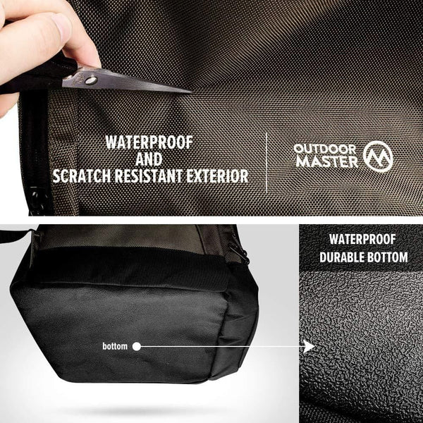 OutdoorMaster Ski Boot Bag Lynx - Ski and Snowboard Boots Travel Backpack with Helmet Compartment & 50L Capacity | Waterproof Exterior & Bottom - for Men, Women and Youth - Khaki