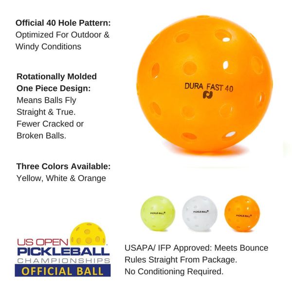 Pickleballs - 1 Dozen Orange Dura Pickleballs. [product _type] Pickle-Ball - Ultra Pickleball - The Pickleball Paddle MegaStore