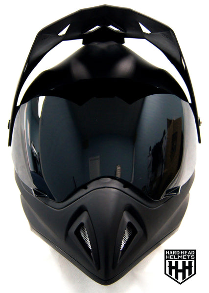 SmartDealsNow - HHH DOT ADULT Helmet for Dirtbike ATV Motocross MX Offroad Motorcyle Street bike Snowmobile HELMET with VISOR (Large, Matte Black)