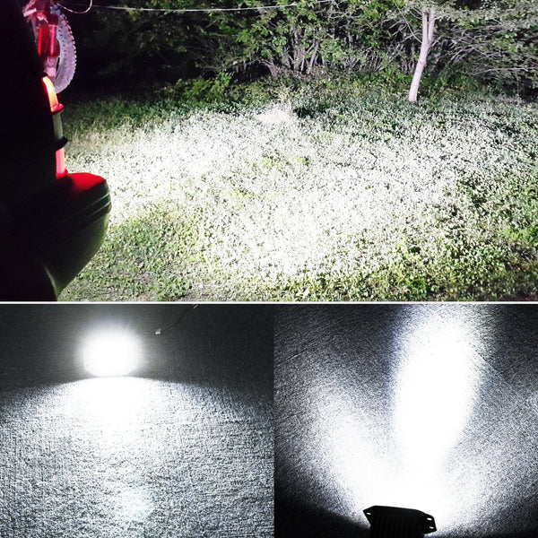 Quad Row LED Pods, AKD Part 2pcs 84W LED Flush Mount 5 inch Spot Beam Philips LED Light Bar LED Work Light Driving Lights Super Bright Fog Light Off Road Lights for Truck Bumper Boat
