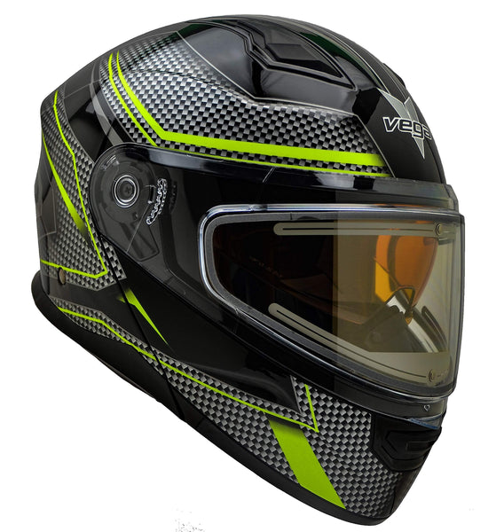Vega Helmets Caldera Electric Snow 2 Modular Snowmobile Helmet, Hi-Vis Blade MD