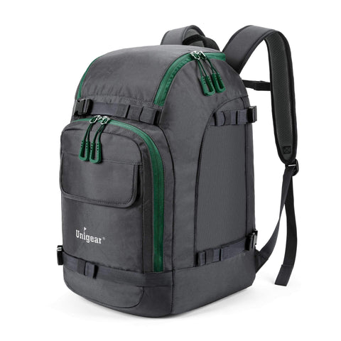 Unigear Ski Boot Bag, 55L Ski Boot Travel Backpack for Ski Helmet, Goggles, Gloves, Skis, Snowboard & Accessories (Gray)