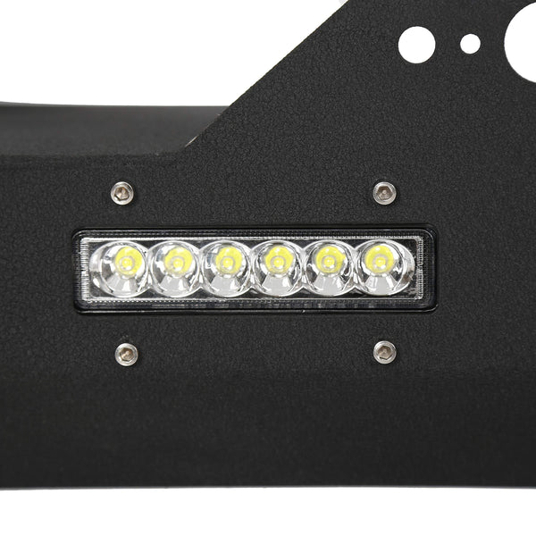 Front Bumper W/Winch Plate & LED Lights D-rings for 2007-2018 Jeep Wrangler JK, Rock Crawler Front Bumper