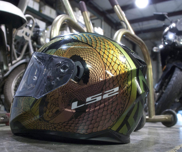 LS2 Helmets Motorcycles & Powersports Helmet's Full Face Stream Chameleon Snake Bite Large