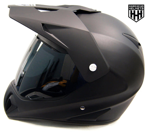 SmartDealsNow - HHH DOT ADULT Helmet for Dirtbike ATV Motocross MX Offroad Motorcyle Street bike Snowmobile HELMET with VISOR (Large, Matte Black)