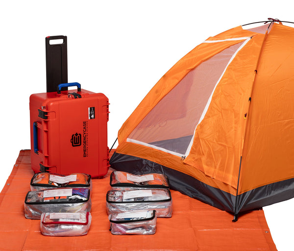 Emergency Case - Premium Family Survival Kit - 4 Person 4 Days for Earthquakes, Hurricanes, Floods, Tornadoes, Wildfires