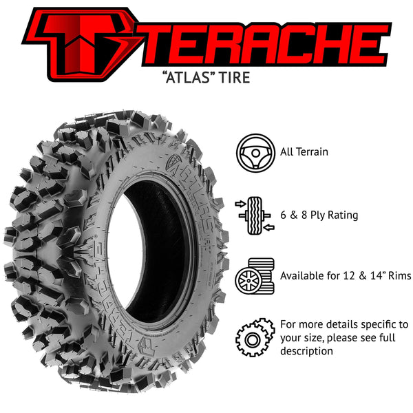 Terache 28x9-12 28x11-12 ATV UTV Tires 8 PR Tubeless TE-AT [Bundle]