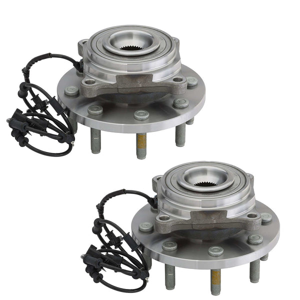 Detroit Axle - New Set (2) Front Driver & Passenger Wheel Hub & Bearing Assembly for 2012-2013 Ram 2500/3500 4x4 ONLY - 8-Lug