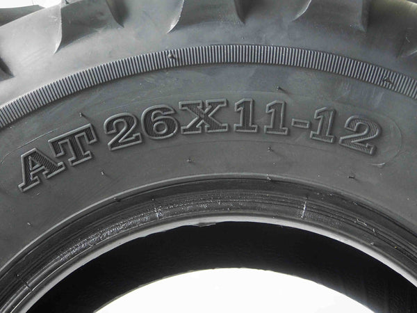 MASSFX MS ATV/UTV Tires 26 x 9-12 Front & 26 x11-12 Rear, Set of 4 26x9x12 26x11x12