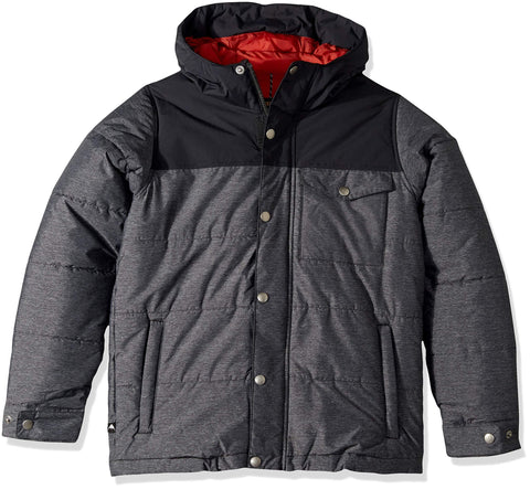 Burton Boys Barnone Jacket, Monument Heather/True Black Heather, Large