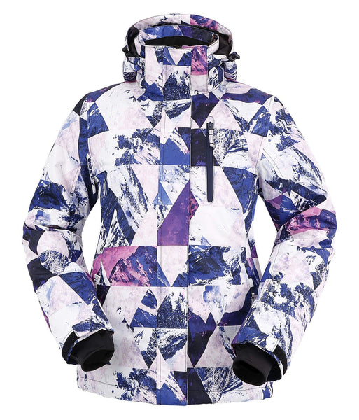 Andorra Ski Jacket Womens Waterproof Mountain Jacket Windproof Snow Jacket,Retro Violet Grunge,S