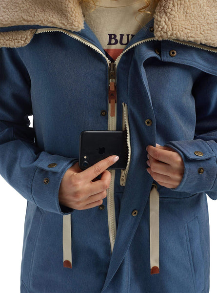 Burton Women's Hazelton Winter Jacket, Light Denim, Medium