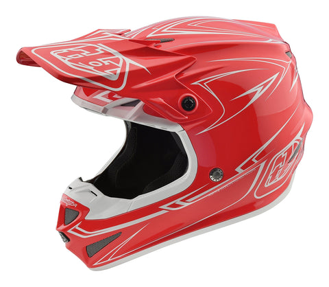 2018 Troy Lee Designs SE4 Polyacrylite Pinstripe Helmet-Red-S