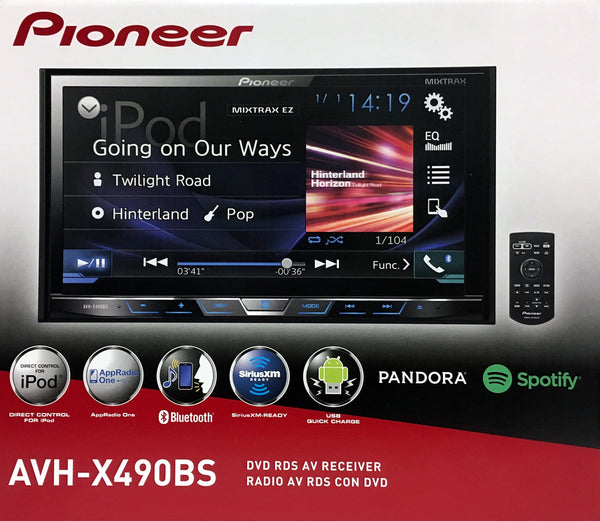 Pioneer AVH-X490BS Double Din Bluetooth In-Dash DVD/CD/Am/FM Car Stereo Receiver with 7-Inch WVGA Display/Sirius Xm-Ready