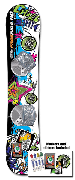 EMSCO Group - Graffiti Snowboard - Great for Beginners - For Kids Ages 5-15 - Design your Own Board Graphic - Solid Core Construction - Adjustable Step-In Bindings
