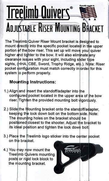 Treelimb Quivers Compound Bow Archery Quiver Mounting Accessory - Adjustable Hoyt Riser Mounting Bracket - Allows Quiver to Mount to Riser