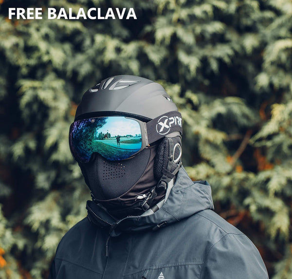 XPIRIT Ski & Snowboard Goggles Men & Women - 100% UV Protection, Anti-Fog & Anti-Scratch - Over-The-Glasses Design, Interchangeable Magnetic Dual Layers Lens - 2 Pairs of Lenses