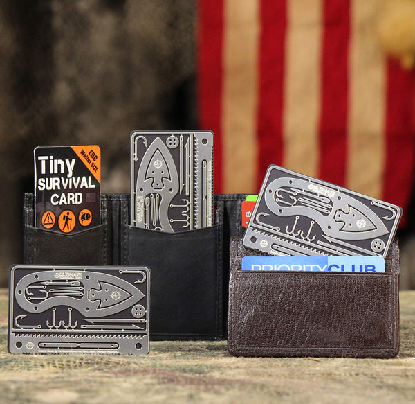 Tiny Survival Card: A 17-Tool Survival Kit with Knife That Fits in Your Wallet - Ultimate EDC, Multitool Card for Your Wallet - Great Gift!