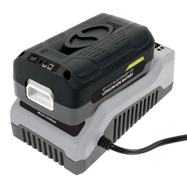 Snow Joe + Sun Joe iONMAX iBAT40-LT EcoSharp LITE Lithium-Ion Battery | 40 Volt | 2.5 Ah