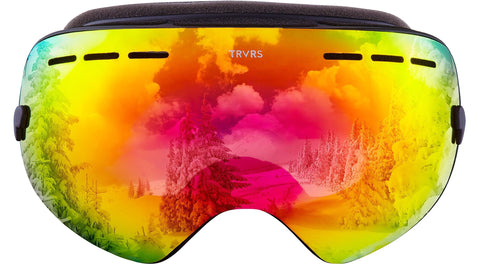 Traverse Virgata Ski, Snowboard, and Snowmobile Goggles, Obsidian with Phoenix REVO Red Lens