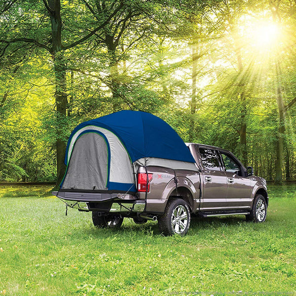 North East Harbor Pickup Truck Bed Camping Tent, 2-Person Sleeping Capacity, Includes Rainfly and Storage Bag - Fits Full Size Truck with Short Bed - 66"-70"(5.5'-5.8') - Gray and Blue