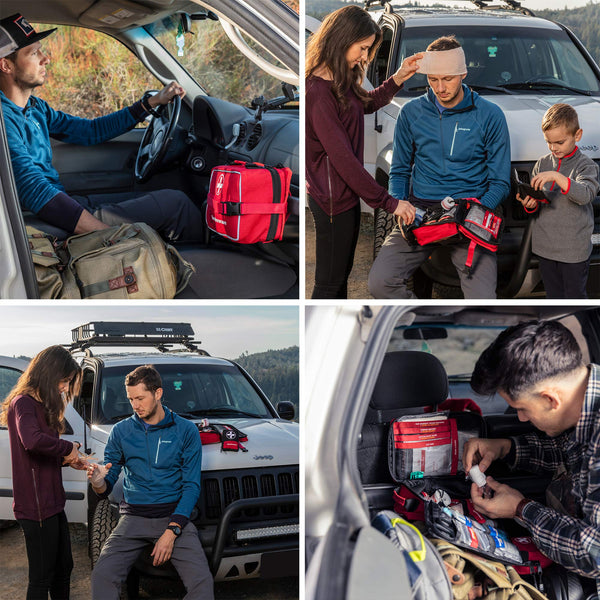 Surviveware Large First Aid Kit & Added Mini Kit for Trucks, Car, Camping and Outdoor Preparedness