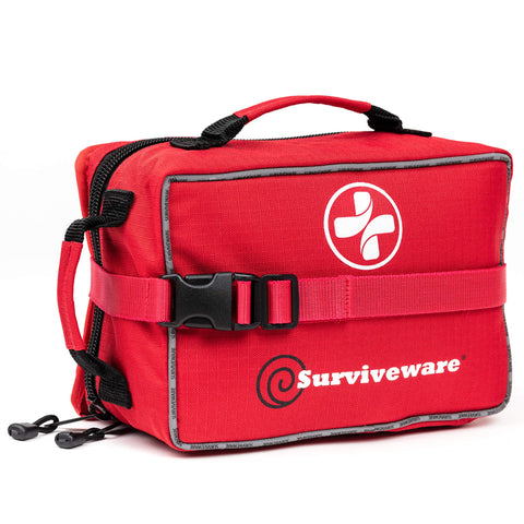 Surviveware Large First Aid Kit & Added Mini Kit for Trucks, Car, Camping and Outdoor Preparedness