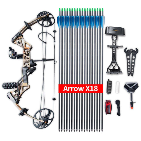 Compound Bow Ship from USA Warehouse,Topoint Archery Package,M1,19"-30" Draw Length,19-70Lbs Draw Weight,320fps IBO Limbs Made in USA (Forest camo)