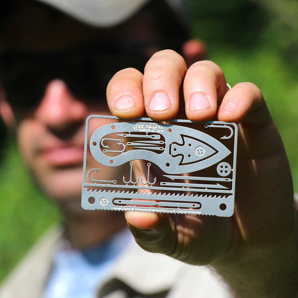 Tiny Survival Card: A 17-Tool Survival Kit with Knife That Fits in Your Wallet - Ultimate EDC, Multitool Card for Your Wallet - Great Gift!