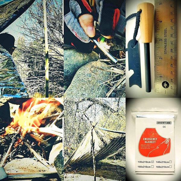 STEALTH SQUADS 42 in 1 Survival Military Pouch KIT, Premium Tactical Pocket Knife, First AID KIT, EDC Multi-Tool USE for Camping, Hiking, Biking, Outdoor Safety Gears w/Bonus E-Book (Black)