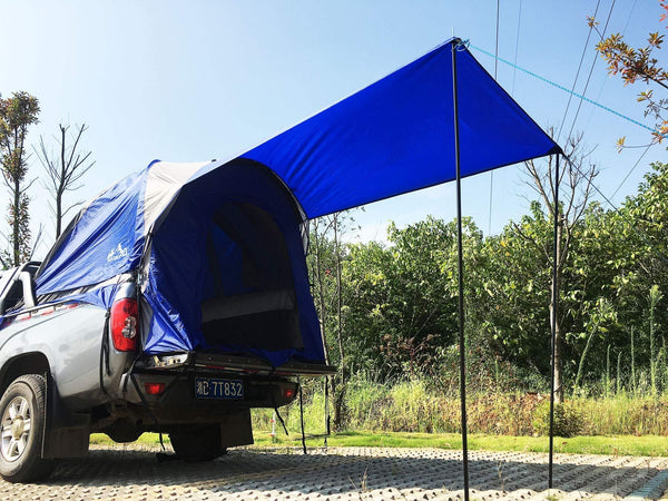 Hasika Waterproof Double Layer Full Size Truck 5.5 Foot Bed Tent with Floor Blue/Grey