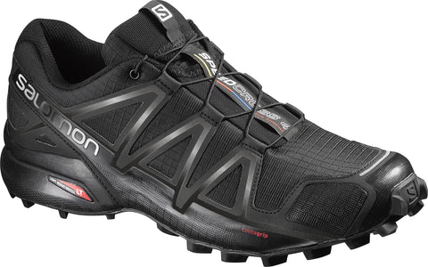 Salomon Men's Speedcross 4 Trail Running Shoes, Black/Black/BLACK METALLIC, 9.5