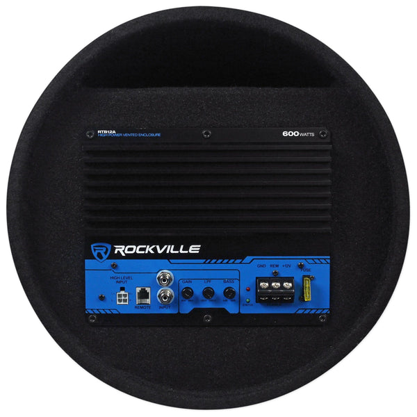 Rockville RTB12A 12" 600w Powered Subwoofer Bass Remote+Amp Kit