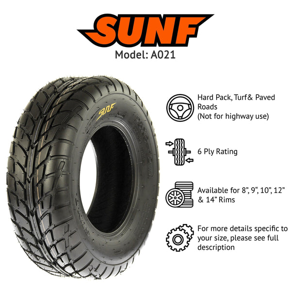 SunF 25x8-12 25x10-12 ATV UTV Tires 6 PR Tubeless A021 [Bundle]