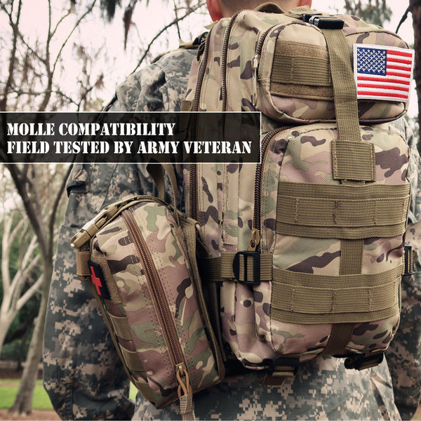 EVERLIT 250 Pieces Survival First Aid Kit IFAK Molle System Compatible Outdoor Gear Emergency Kits Trauma Bag for Camping Boat Hunting Hiking Home Car Earthquake and Adventures (CP Camo)