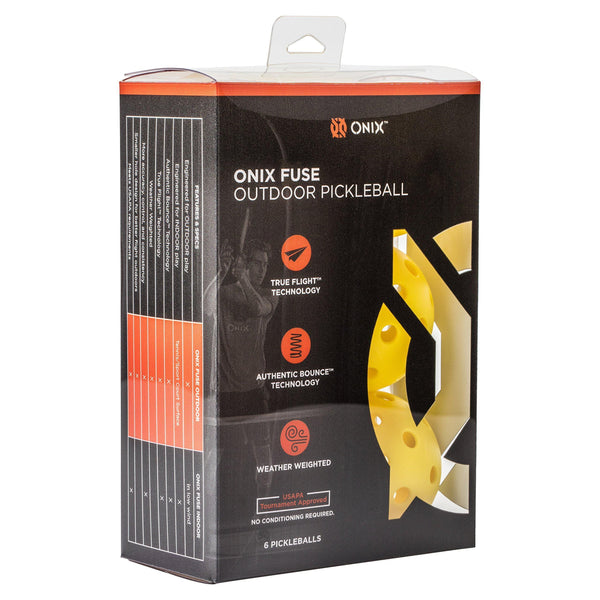 ONIX Fuse Outdoor Pickleball Balls – Six Pack [product _type] Onix - Ultra Pickleball - The Pickleball Paddle MegaStore