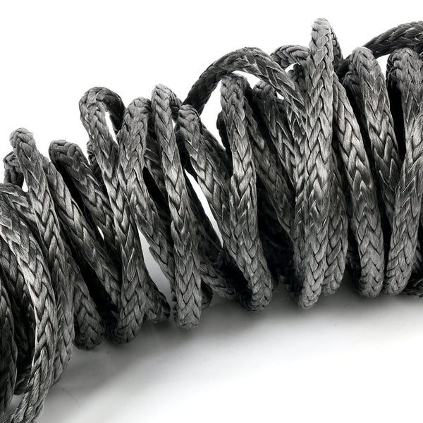 95ft x 3/8" BLACK Synthetic Winch Rope Line Cable 20500LBs w/ Protective Sleeve Compatible with ATV UTV Truck Boat Ramsey