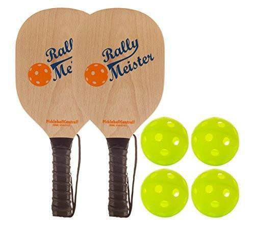 Rally Meister Pickleball Bundle - Two Wood Paddles/Four Jugs Balls [product _type] Rally Meister - Ultra Pickleball - The Pickleball Paddle MegaStore
