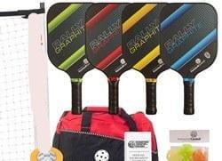 Rally Pro Pickleball Graphite Set - 4 Graphite Paddles/Net System/Balls/Line Tape/Bag/Rules [product _type] Ultra Pickleball - Ultra Pickleball - The Pickleball Paddle MegaStore